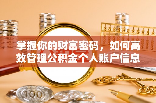 慈利掌握你的财富密码，如何高效管理公积金个人账户信息